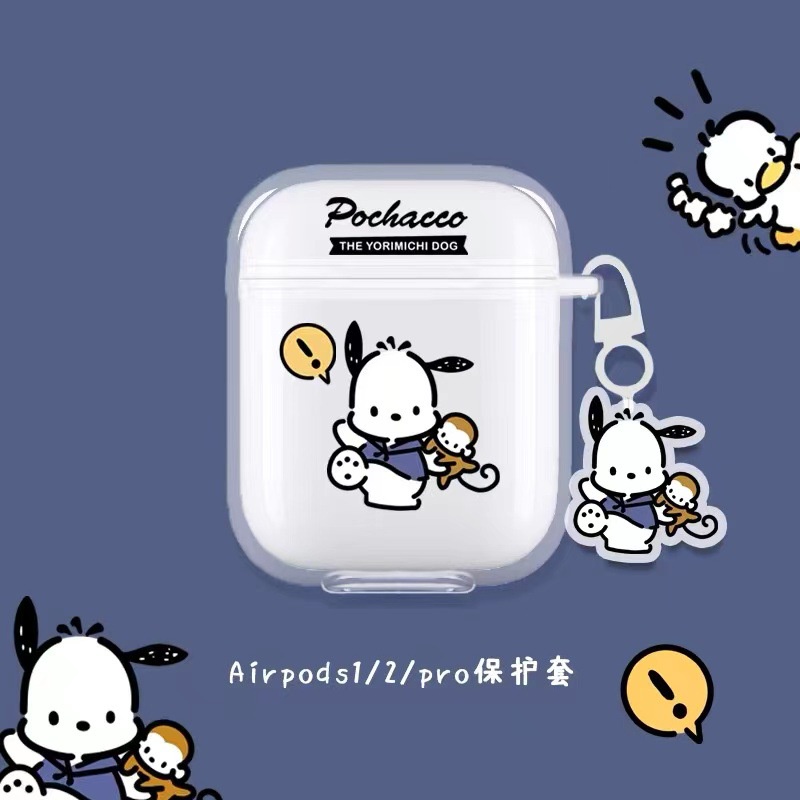 Kartun Lucu Anjing Anjing Bluetooth Earphone Transparan Pelindung Case Cover Untuk Airpods1 2 3 Pro 2 PRO2 Airpods3 Lembut TPU Protector