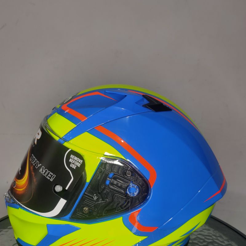 Airoh Helm Full Face Motif Blue-Yellow