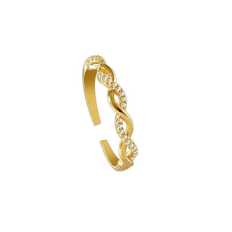 Anyaman twisted pembukaan cincin wanita special interest desain fashion kepribadian sederhana gelang