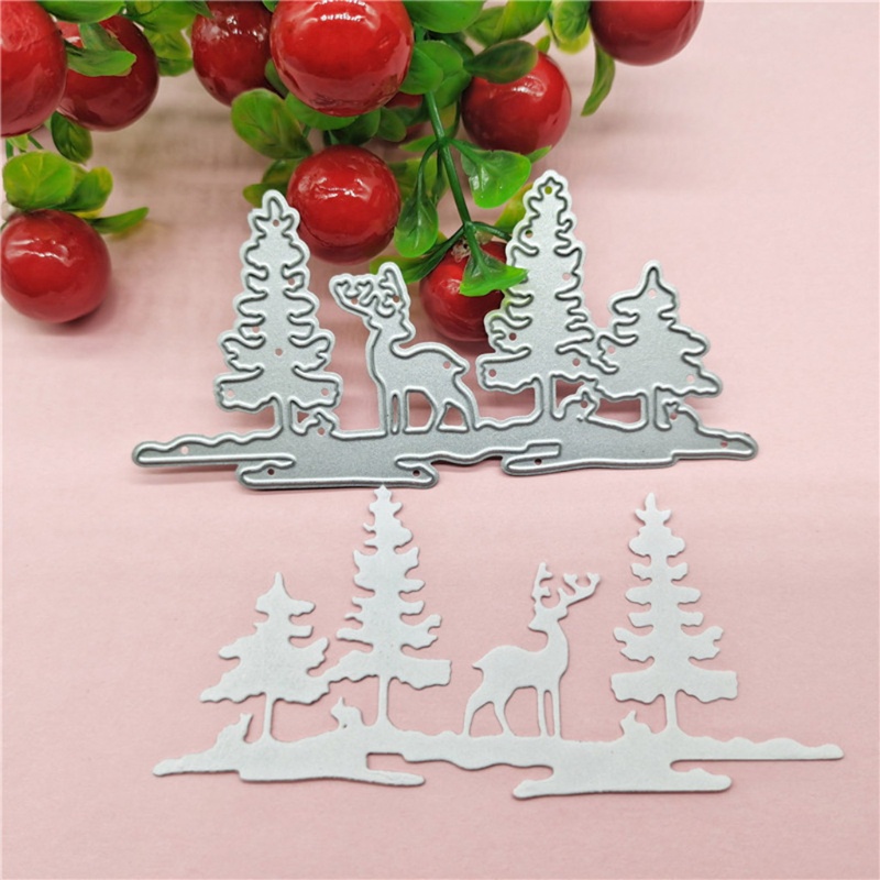 Cetakan Stensil Cutting Dies Motif Rusa Natal Bahan Metal Untuk Scrapbook Craft DIY