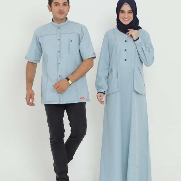 Nibras Gamis Dewasa Nb a35 Sarimbit 65 2020 Couple Denim Biru Navy