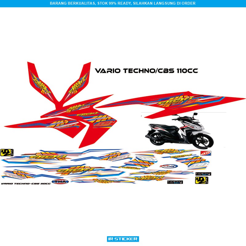 STRIPING VARIO CBS dan techno 110 TRANSPARAN VARIO TECHNO CBS DECAL LIST STICKER THAILAND 03