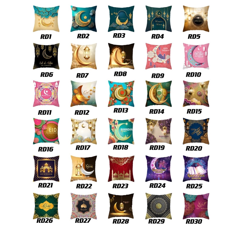 Utama Jakarta Baru - Sarung Bantal Sofa Edisi Ramadan Uk 45 x 45cm/Sarung Bantal Sofa Eid Mubarak/Sarung Bantal Kursi