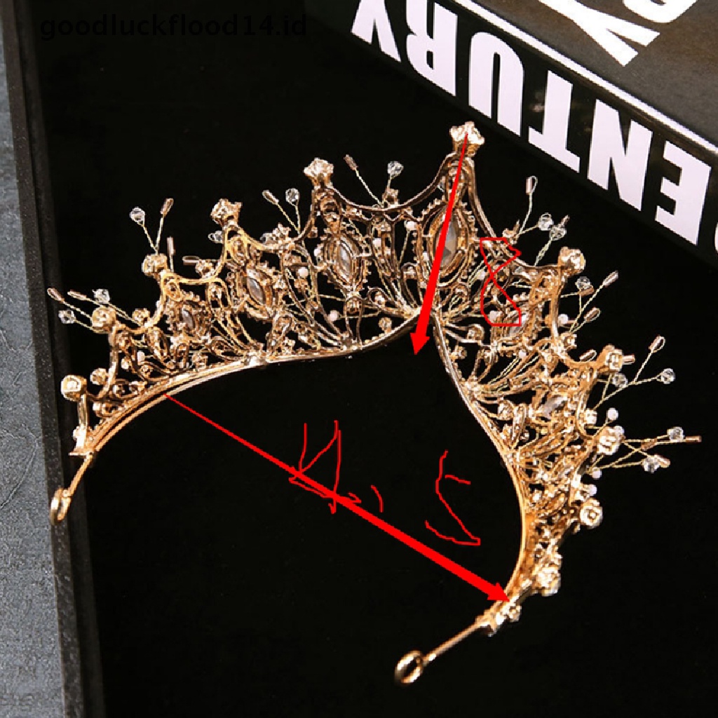 [OOID] Baroque Crown Girls Wedding Hair Accessories Gems Bridal Tiara Bride Hairwear ID