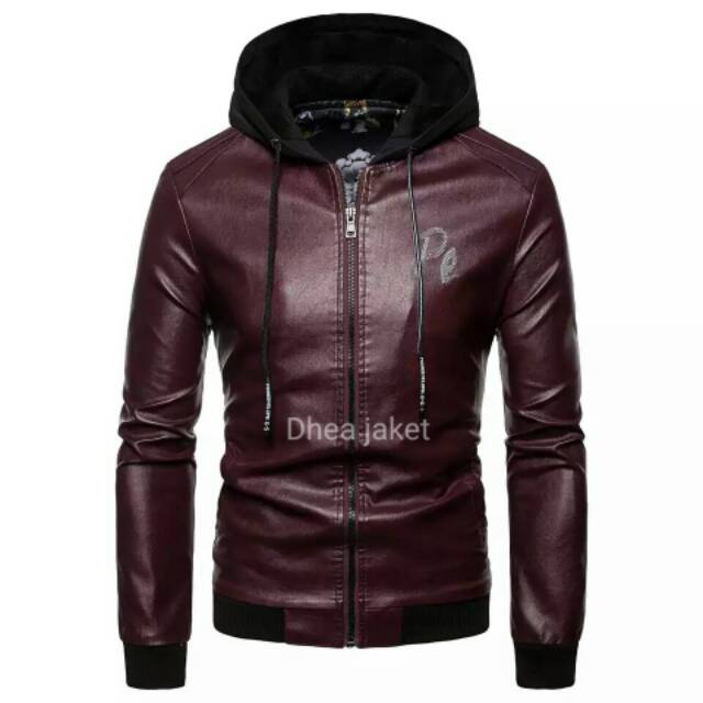 Jaket pria hoode semi kulit terbaru