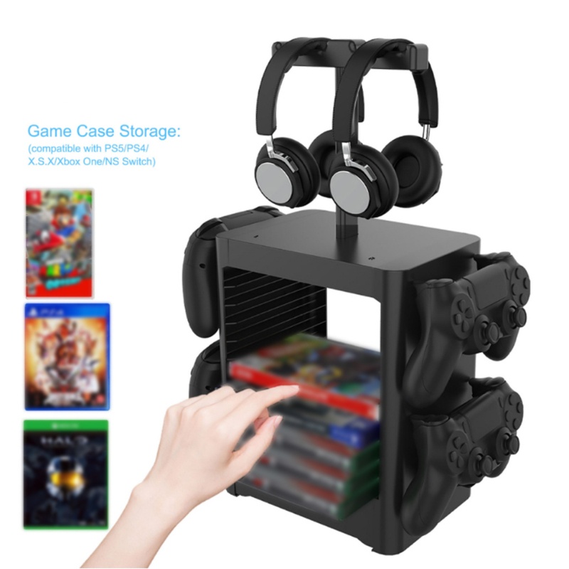 Btsg Rak Penyimpanan Multi Fungsi Holder for 4switch Game Disc Bracket Headphone