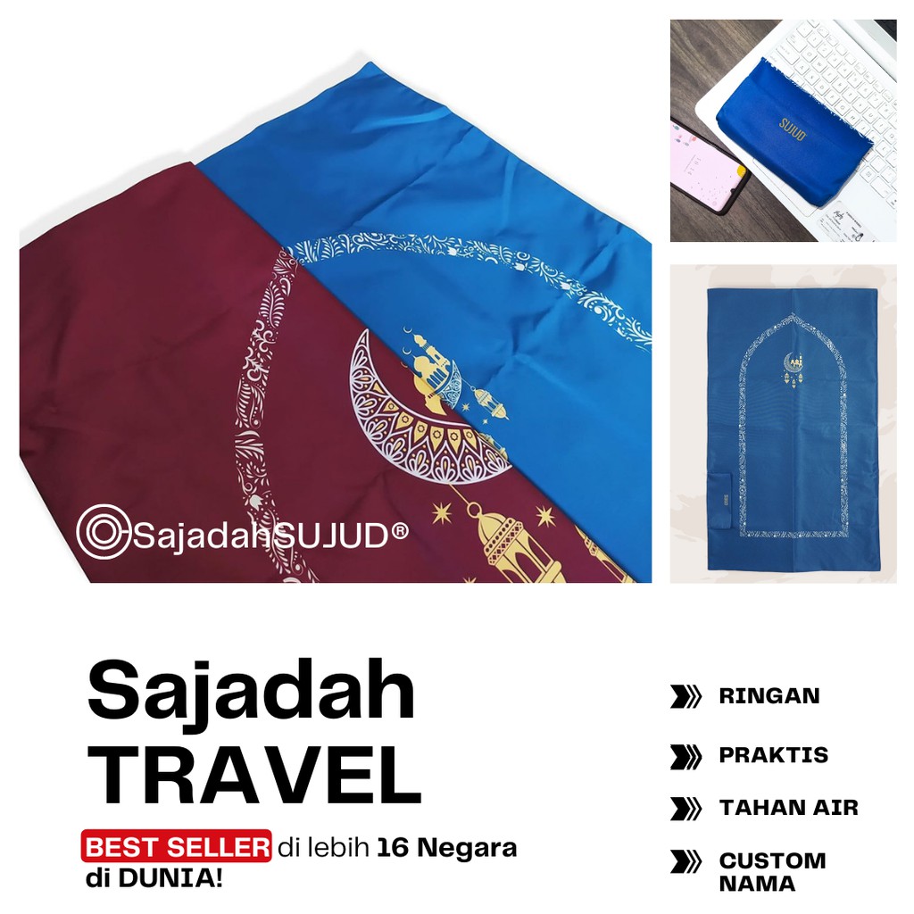 Sajadah Saku Travel Traveling Praktis Portable Sejadah Portabel Ringan Kecil Tipis Anti Air (TORQU)