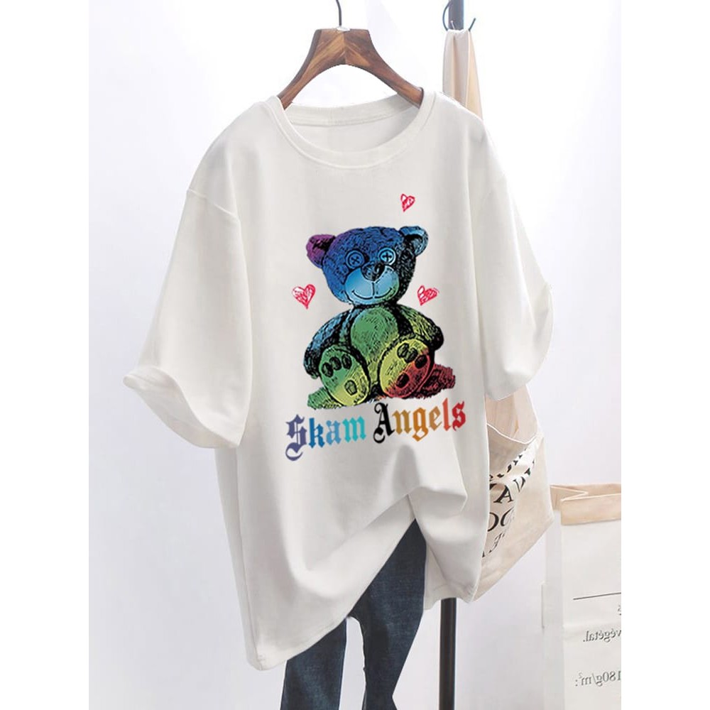 Kaos Oversize Beruang Warna / Kaos Oversize / Kaos Wanita