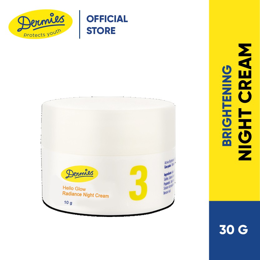 

Dermies Hello Glow Radiance Night Cream 10 g - Krim Malam Pemutih Wajah