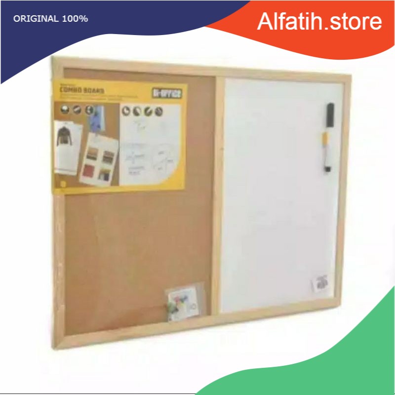 

Papan Kombinasi Gabus dan Whitebord/Cork Board 60x45cm