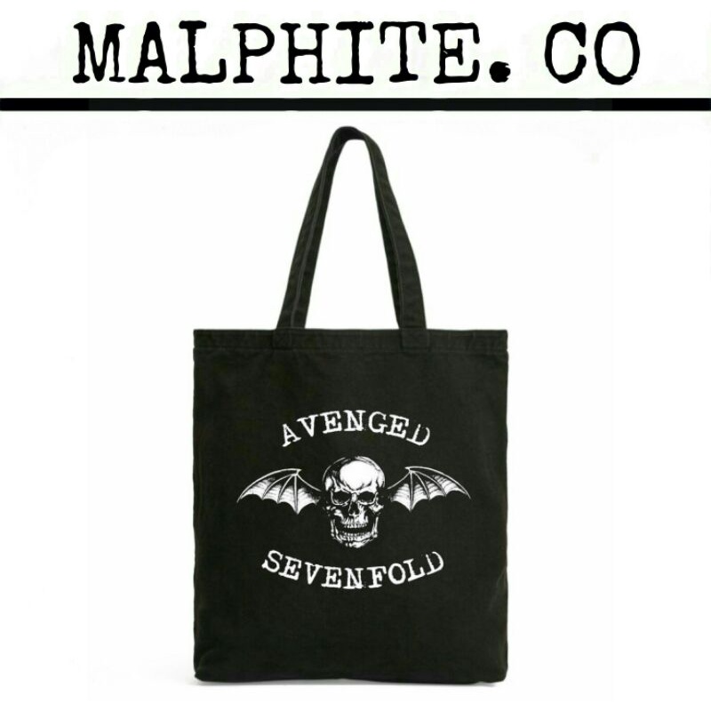 Totebag Avenged Sevenfold Tote Bag Motif Logo Band Metal Merch Tas Jinjing Selempang Shoulder Hand P
