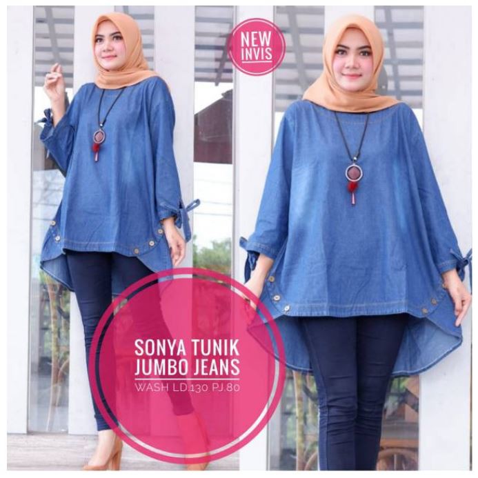 SONYA Tunik Jeans Jumbo Big Size