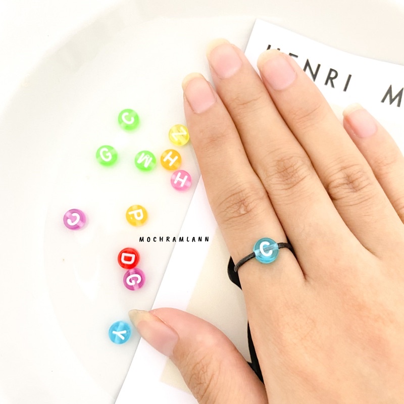 cincin huruf/ cincin alfabet/ cincin tali murah