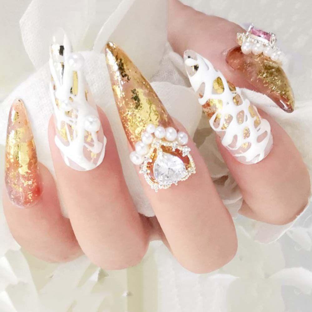 Mxbeauty Ornamen Berlian Imitasi Bentuk Hati Bahan Alloy Untuk Dekorasi Nail Art