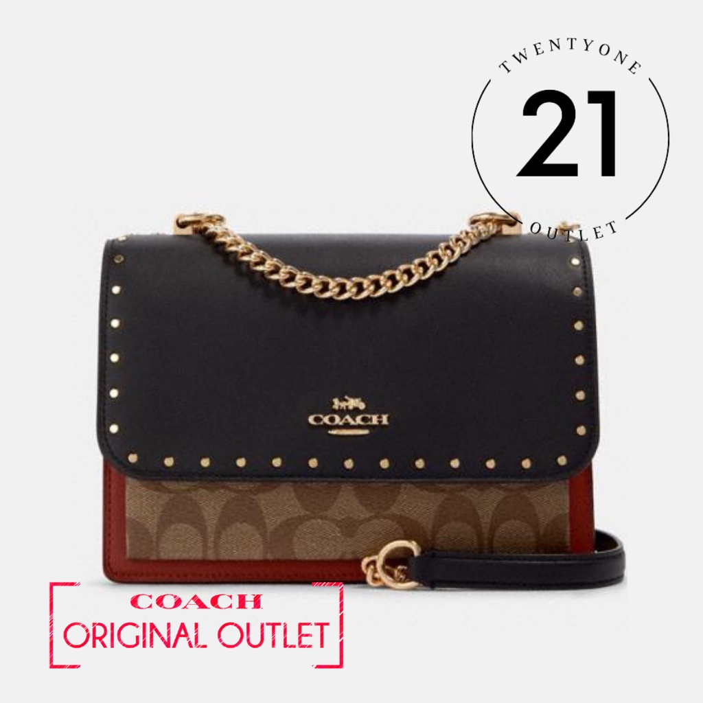 COACH Klare Crossbody in Signature Canvas [With Rivets]