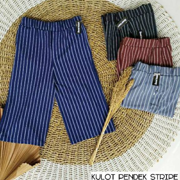 [PAKET GROSIR] Celana Kulot Crepe Panjang two Tone / Dua warna - KULOT SALUR/STRIPE/NORWAY/ PELANGI