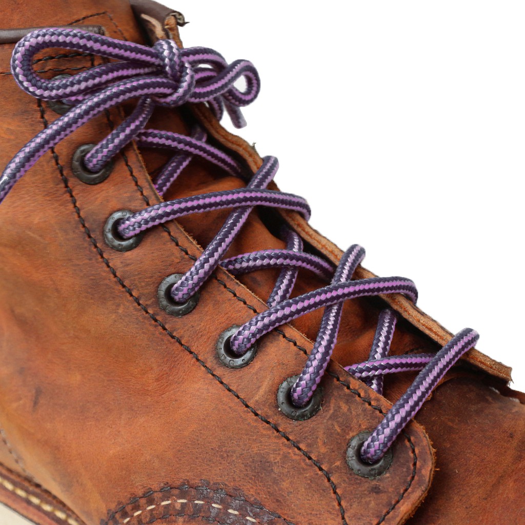 MR Shoelaces CR10 Lavender (Ungu) Tali Sepatu Bulat Corak / Motif 5-6mm 80cm 90cm 100cm 120cm 150cm 200cm - Premium Shoelace (Purple)