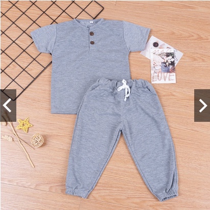 SETELAN BAJU ANAK POLOS CELANA PANJANG SET KOKO  / SET KOKO BAHAN