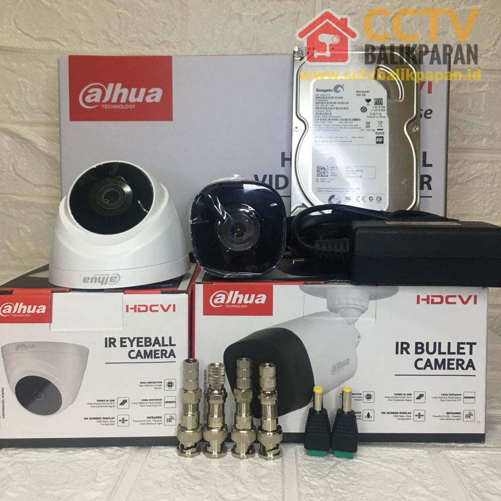 PAKET CCTV 2 Kamera Dahua 2MP Lengkap Tinggal Pasang