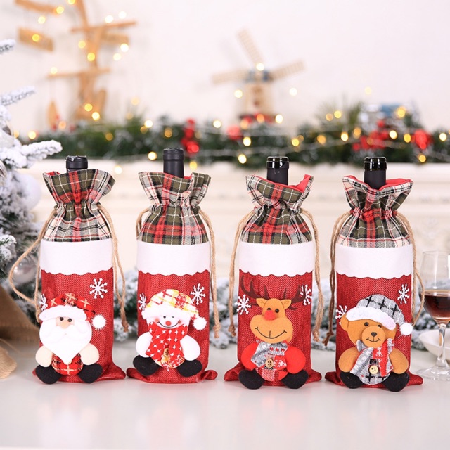 Christmas accessories - hiasan natal - wine bottle bag - tas botol wine
