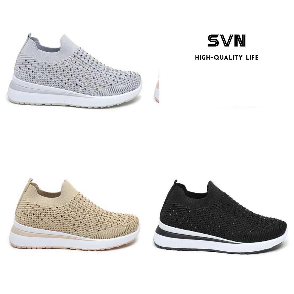 [GROSIR][COD] SEVEN_DAY SEPATU SLIP ON BAHAN RAJUT SEPATU WANITA IMPORT MURAH FASHION FZ-A66