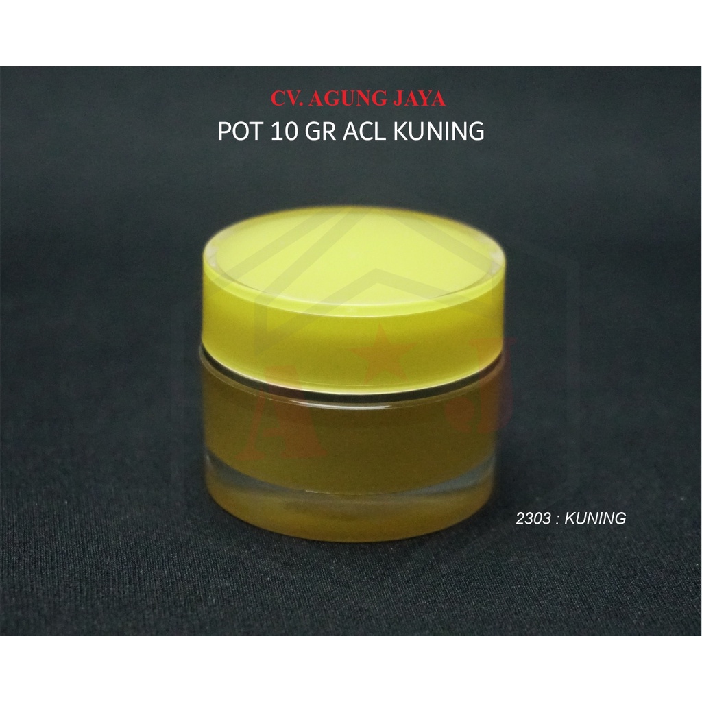 Pot cream 10 g Akrilic Kuning/Pot Kosmetik/Pot Acrilic/Krim/10 Gr/Yk