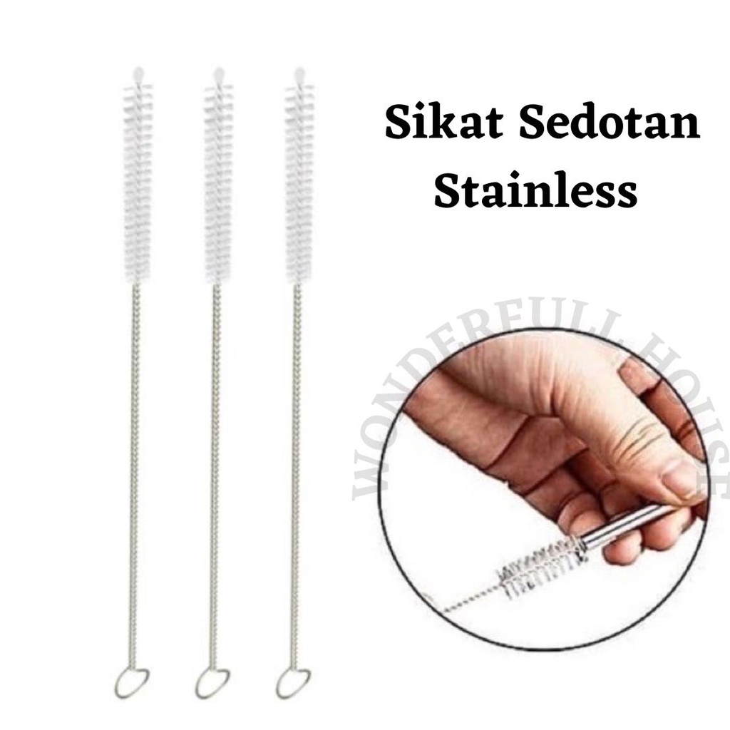 Sikat Sedotan Stainless Sikat Sedotan Kecil 10Pcs Sikat Pembersih Sedotan Bayi Stainless Straw Brush