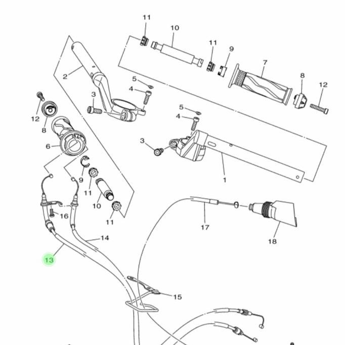 Kabel Gas R15 V3 2017 ( A ) Bk6-F6311-00 Yamaha Genuine Parts Bikewo98 Segera Dapatkan
