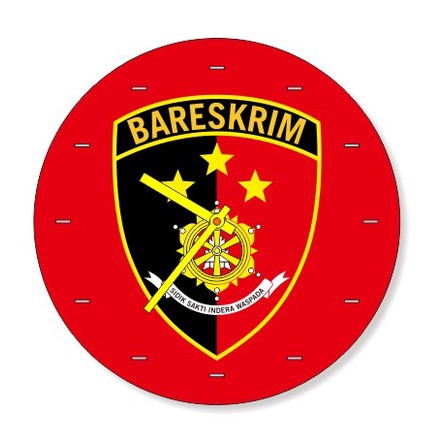Jam Dinding BARESKRIM / Jam Dinding Custom Ukuran 40cm / Jam Dinding Akrilik