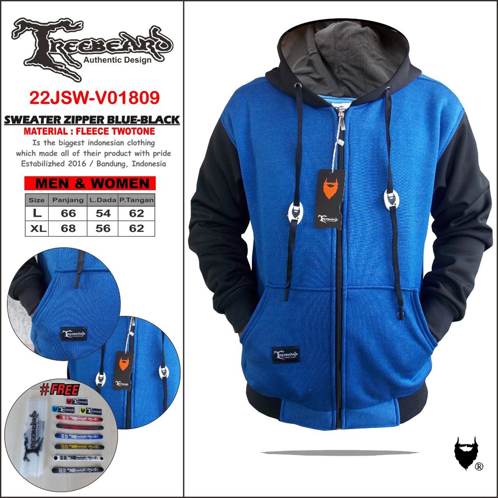 ORIGINAL TREEBEARD ! Jaket Pria Hoodie Zipper Kombinasi Premium - Jaket Hoodie Pria &amp; Wanita