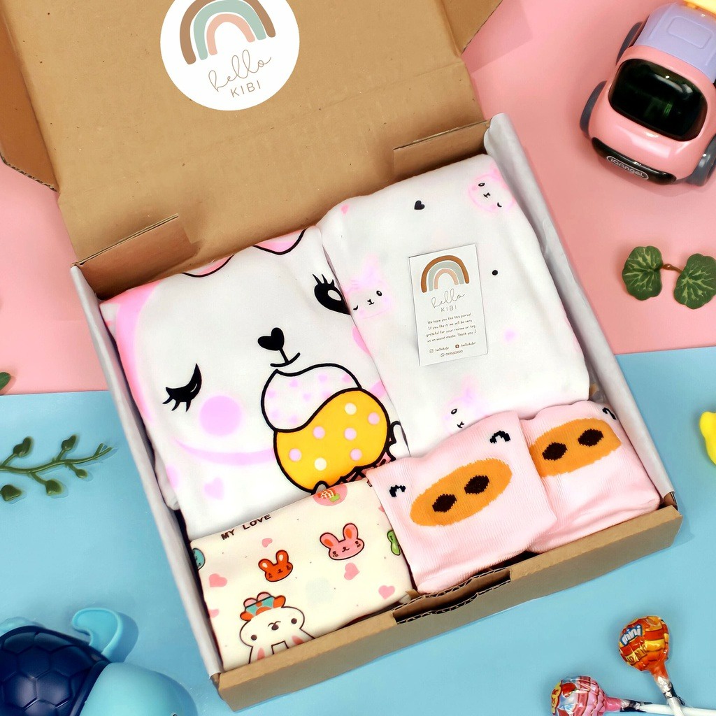 Hellokibi Pajamas Set - Baby Hampers New Born / Kado lahiran / Baby Gift / Kado bayi / Hampers Bayi