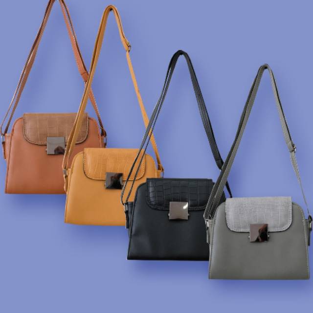 (SMIBAR2) TAS WANITA / WOMAN SLINGBAG / TAS MINISO BULU X CROCO / TAS SIMPLE / BESTSELLER SLINGBAG