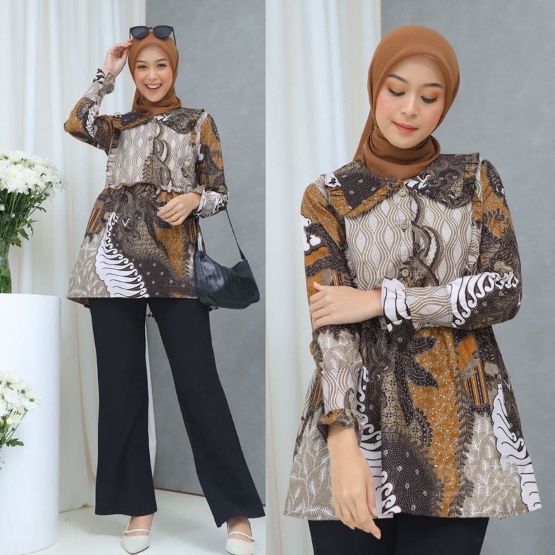 Khalifa blouse batik kerja wanita Bojonegoro, Pekalongan, Solo, Yogyakarta, Surabaya