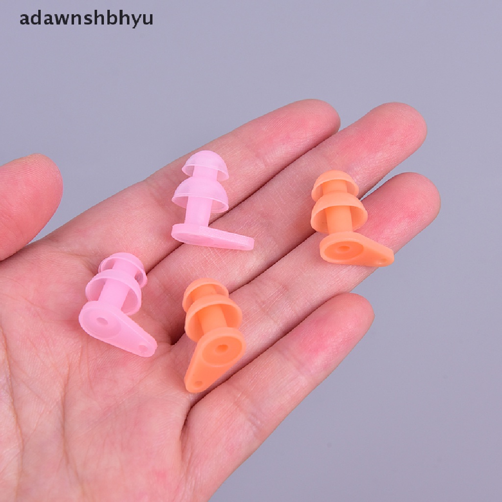 Adawnshbhyu 1pasang Ear Plugs Silikon Anti Air Penyumbat Telinga Aksesoris Renang Olahraga Air