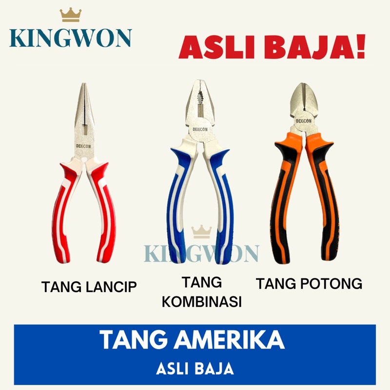 TANG POTONG KOMBINASI LANCIP ASLI BAJA /TANG SERBAGUNA ANTI KARAT BERKUALITAS DEXICON