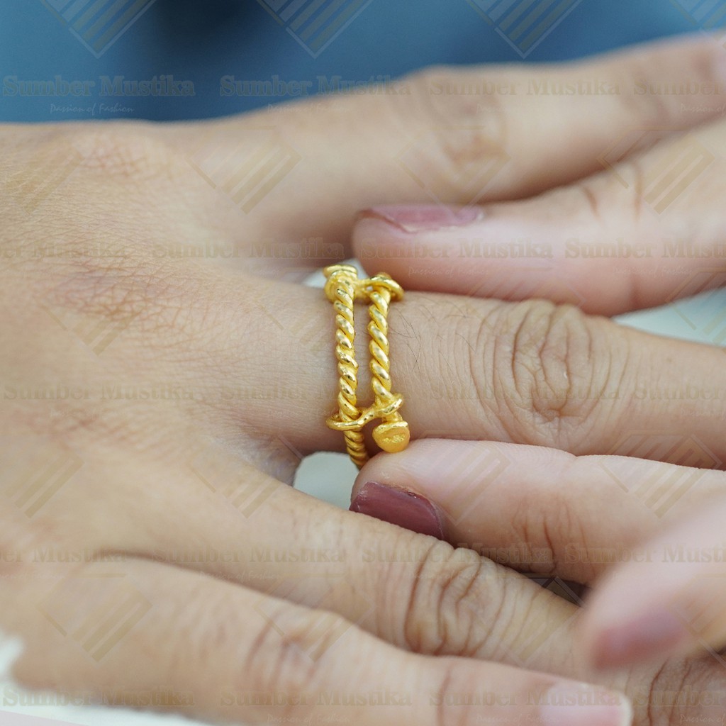 Cincin Emas Model Lilit 24 Karat