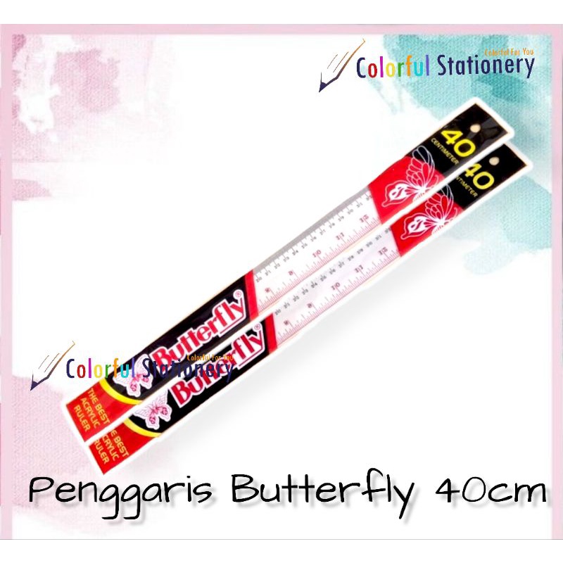 

Penggaris / Mistar Butterfly 40 cm