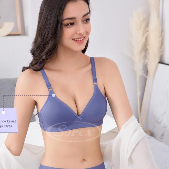 ✈ Bra Sorex 17238 BH Super Soft Tanpa Kawat - Biru Muda, 34 ♔