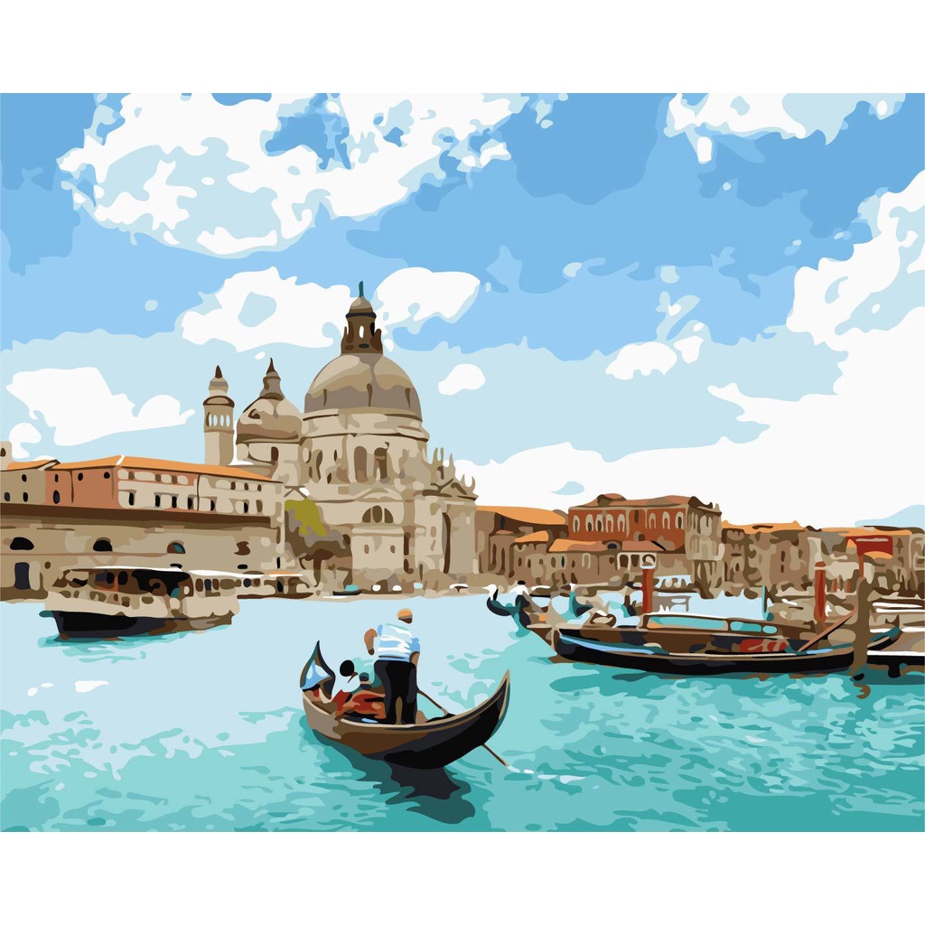 

Paint By Number - DIY Art Set Canvas - Venetian Scenery - 50 x 40 CM