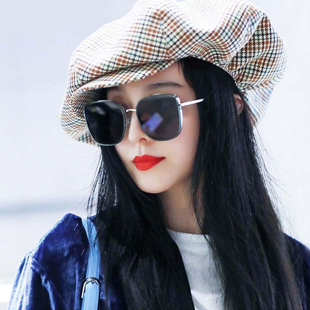 [Elegan] Kacamata Hitam Persegi Fashion Gaya Korea Retro Perlindungan UV400
