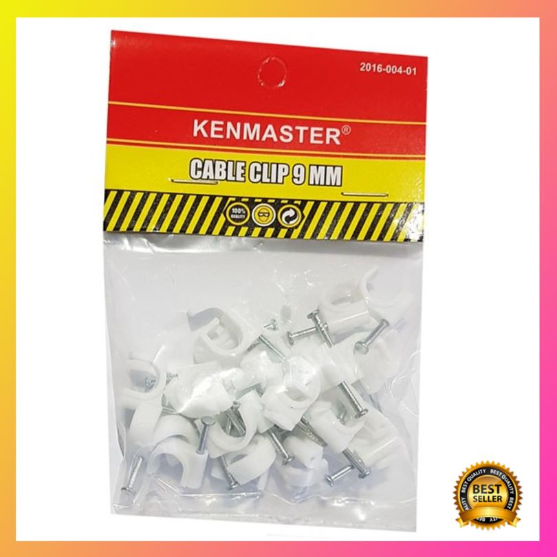 

Diskon Kenmaster Cable Clip 9mm isi 35 pcs - Klem Kabel