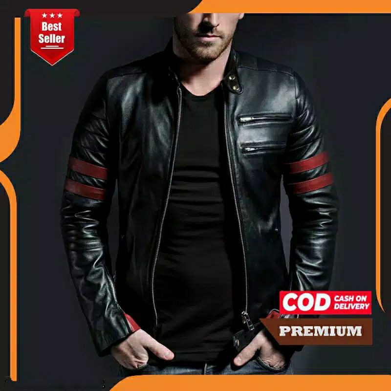 Jaket Kulit Pria Vector Elegant Brownie ARL 033 Silverstone RFLA Ariel Noah Sintetis 90 Mirip Kulit