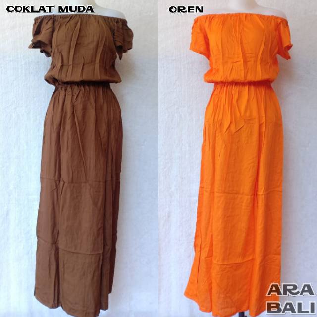 DRESS SABRINA ROK PANJANG POLOS BALI