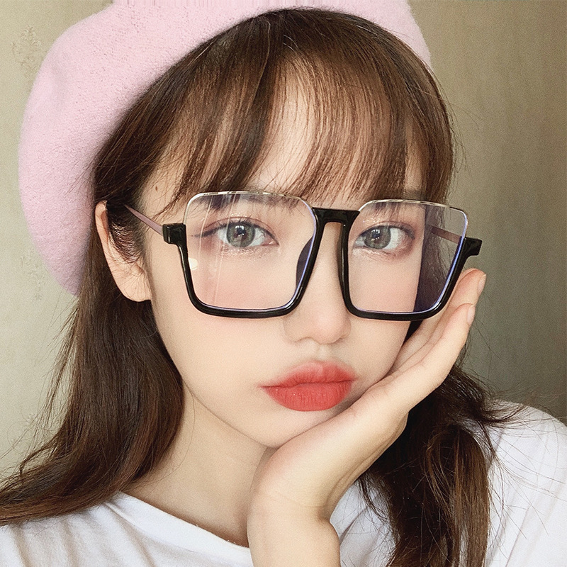 【YUZHU】COD Kacamata Fashion Setengah Bingkai Gaya Korea Retro Oversized Frame untuk Wanita