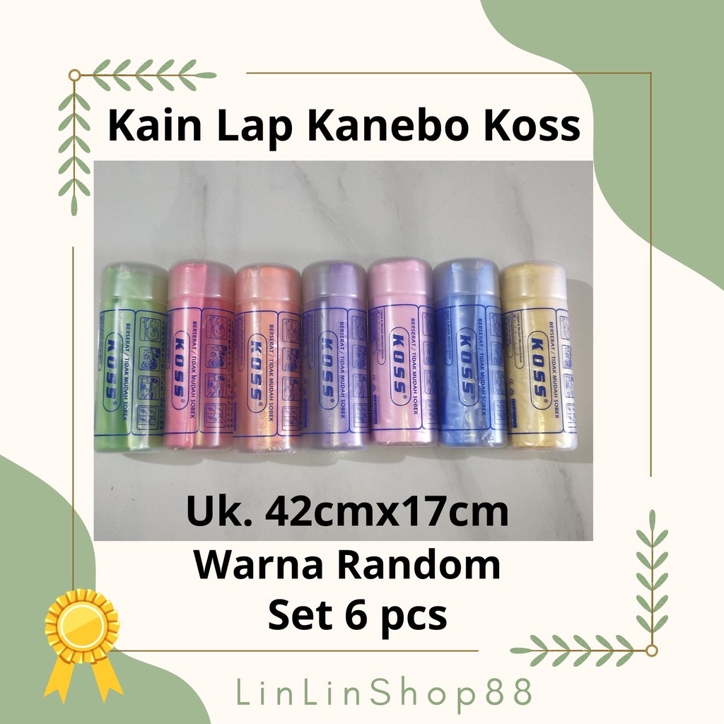 Kain Lap KOSS Serbaguna Set 6 Pcs/Lap KANEBO KOSS Daya serap Tinggi