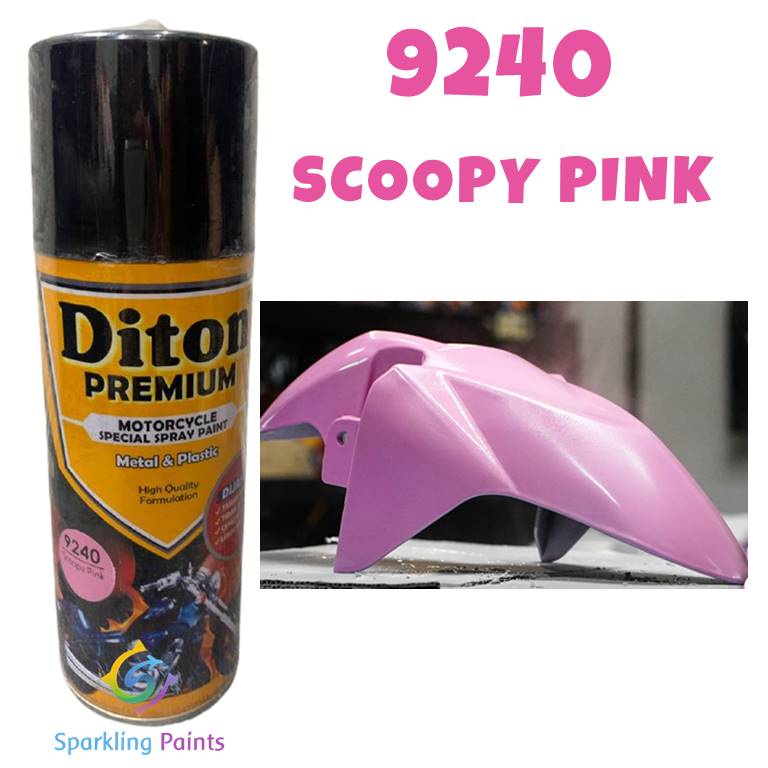 Pilox Diton Premium Scoopy Pink 9240 400ml Warna Ping Merah Muda Cat Pilok Tahan Bensin