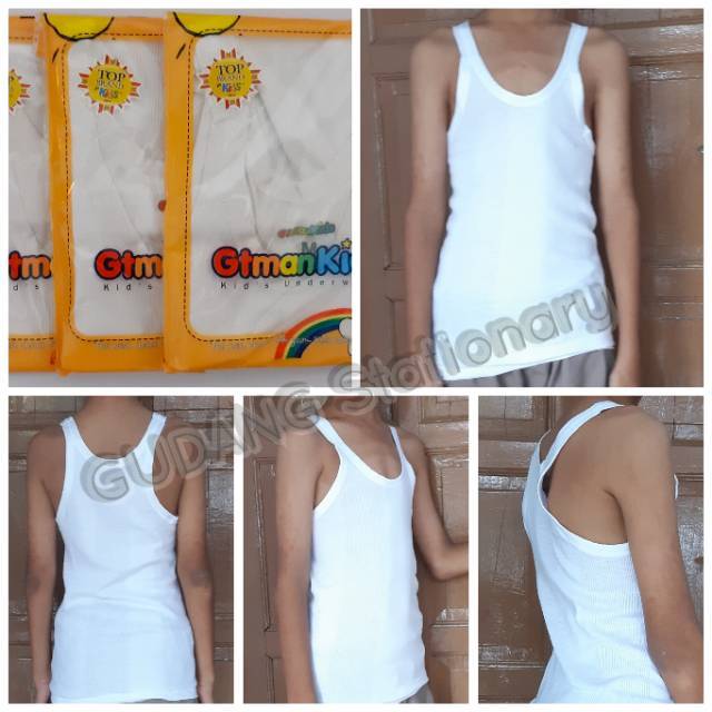 GT Man Kids Singlet Anak 302BK Putih