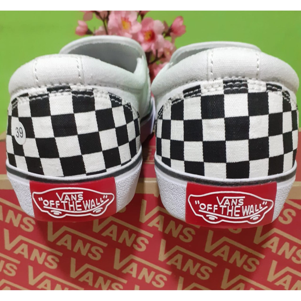 100% PREMIUM Sepatu Vans_ Slip On Slipon OG Checkerboard Catur Thrasher Fear