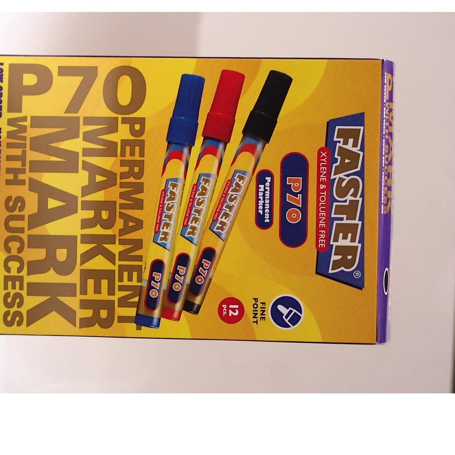 

Barang Laris ღ Faster P70 Permanent Marker isi 4pcs - black, blue ,red and green'