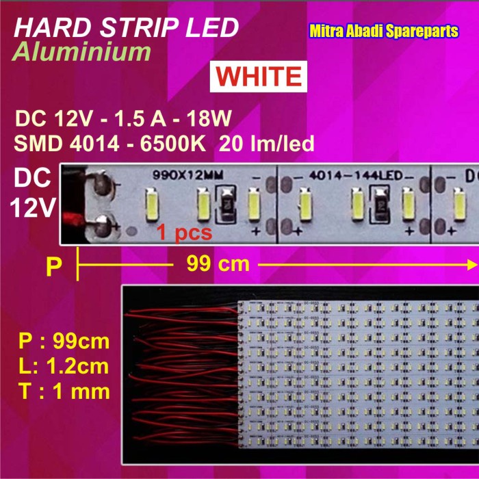 y770rt50 Hard Strip Led Smd4014/Smd 4014 White 18W/18 Watt 1M/1 Meter Hs8600Uf